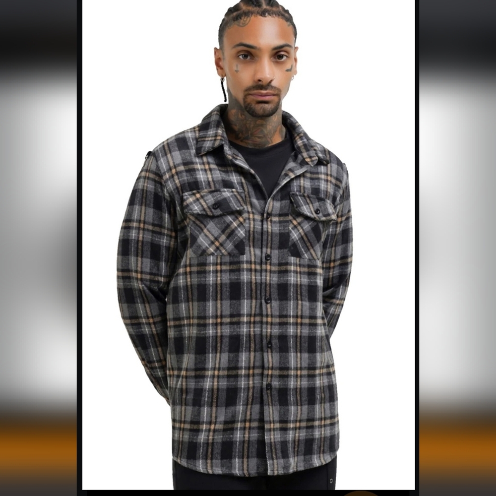 Killstar Black and Gray Plaid Lightweight Shirt Jacket
